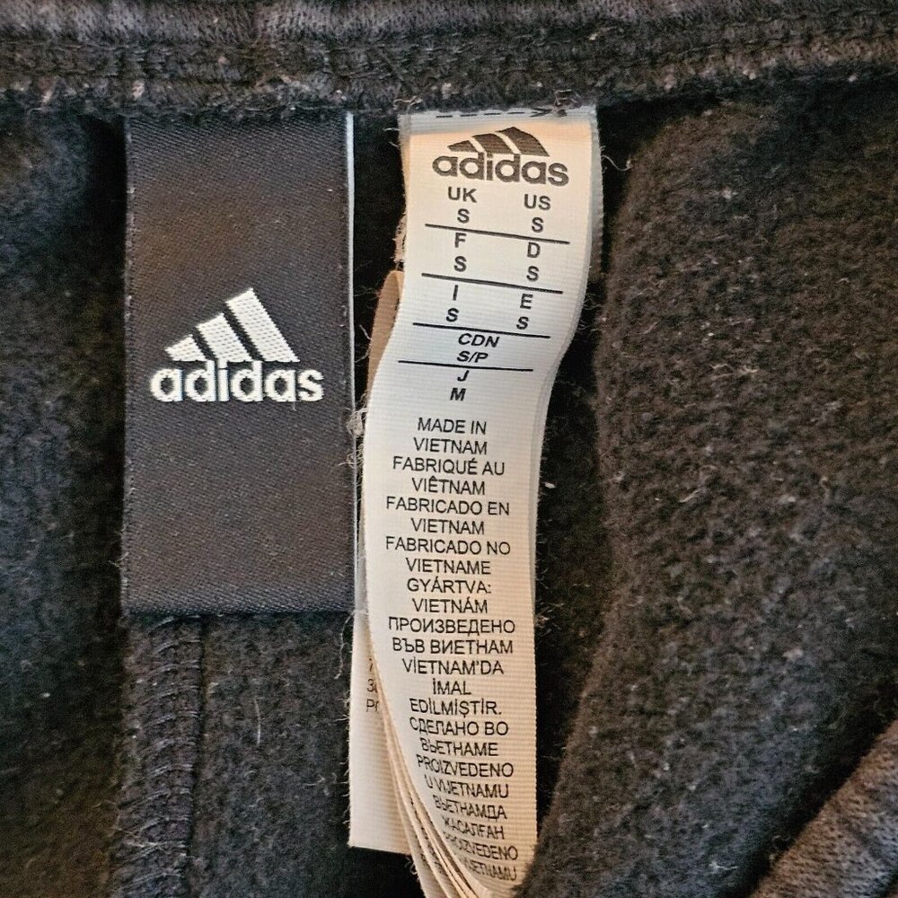 Adidas Sweatpants Mens Small Black Stripe Fleece Jogger Pants Stretch Athleisure - Picture 5 of 10